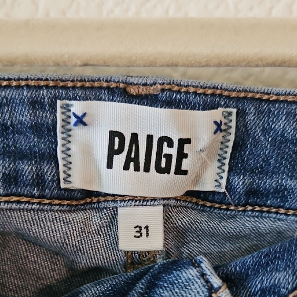 PAIGE Verdugo Distressed Blue Ankle Jeans - Picture 2 of 4